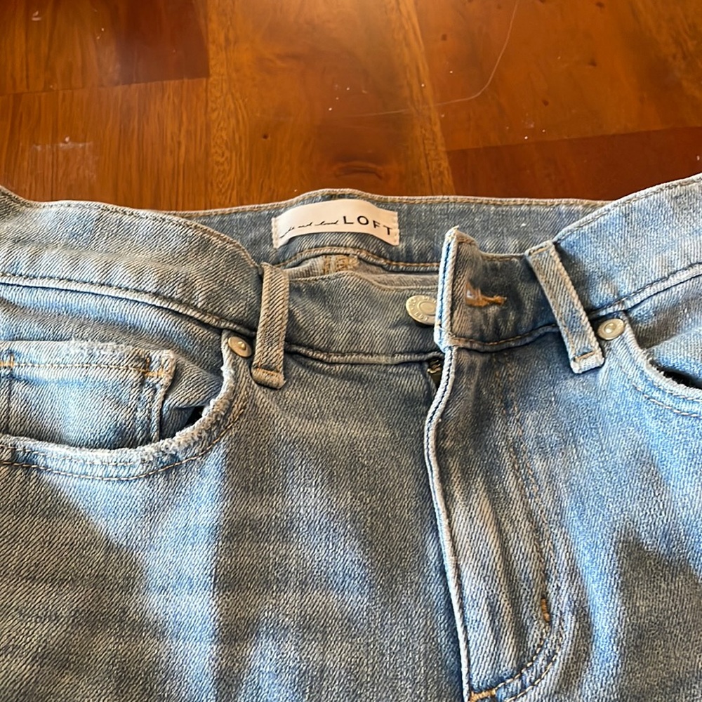 Ann Taylor Loft high rise straight jeans.